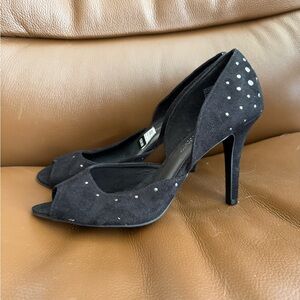 Christian Siriano Black Studded Heels